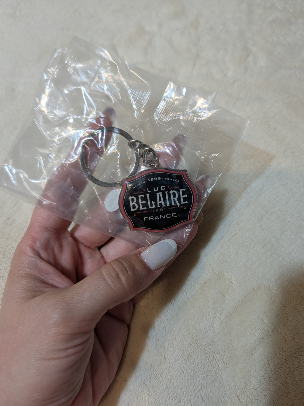 Luc Belaire Rare France Logo Keychain Black/Red/Silver Distillery Theme